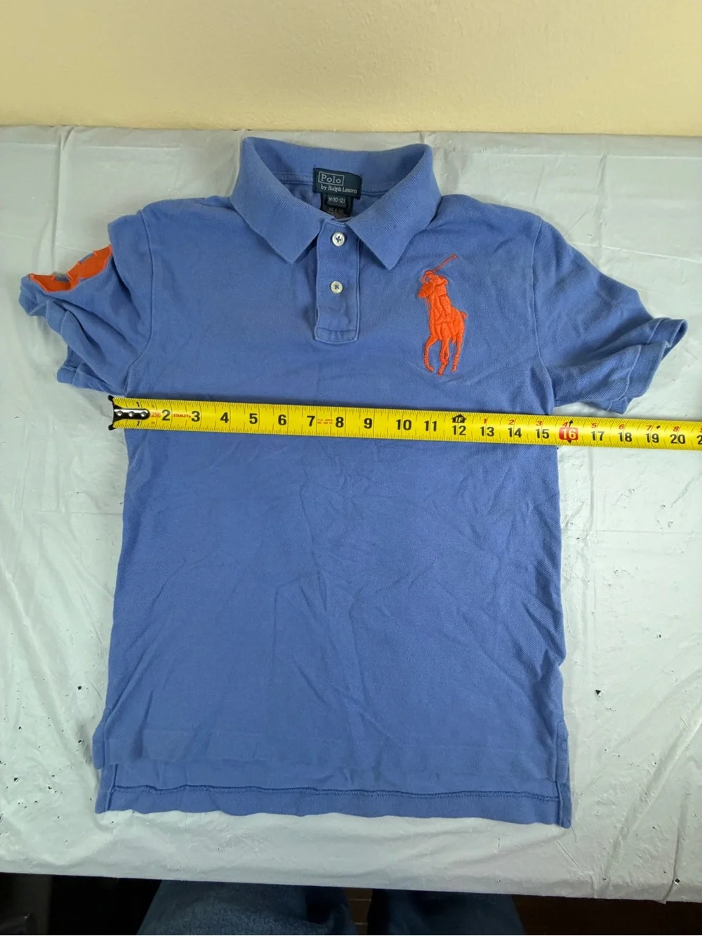 Ralph Lauren Kids Light‎ Blue Polo with Large Bright Orange Pony